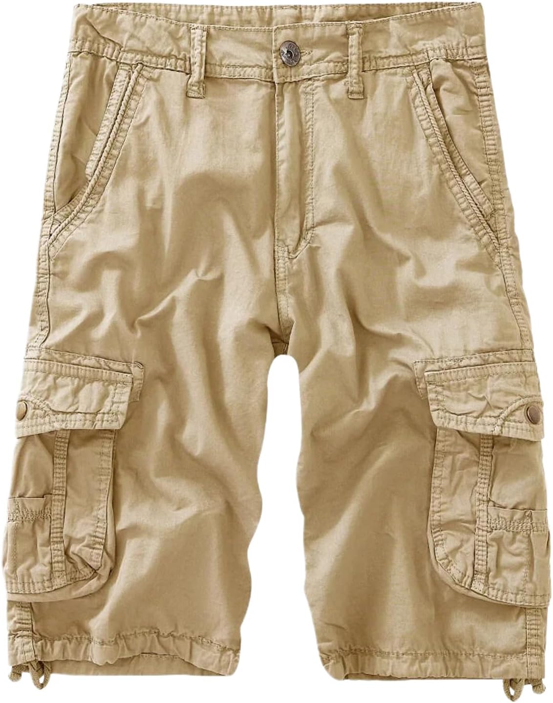 Men's Cargo Shorts Cotton Loose Work Casual Shorts No Belt