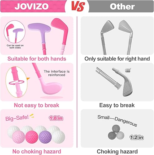 Miniatura 3 de Juego de golf para niños y niñas de 2, 3 y 4 años, carrito de golf mejorado para niños con alfombrilla de putting y tabla de cornhole, juguetes