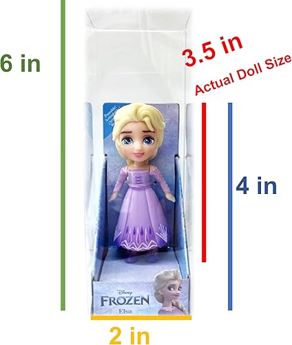 Miniatura 3 de Amarina Empaquetado en caja transparente para regalo, mini muñeca de 3.5 pulgadas, elige entre los 14 personajes de Frozen de estilo (ELSA Lila)