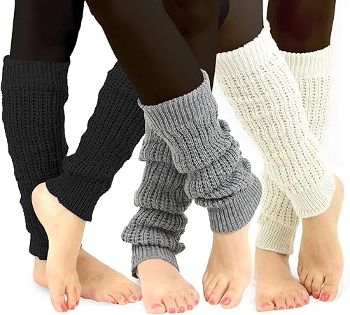 TeeHee Knee Leg Warmers, Extra Long Thigh High Leg Warmers, Boot Cuffs for Women Multipairs Gift for Her