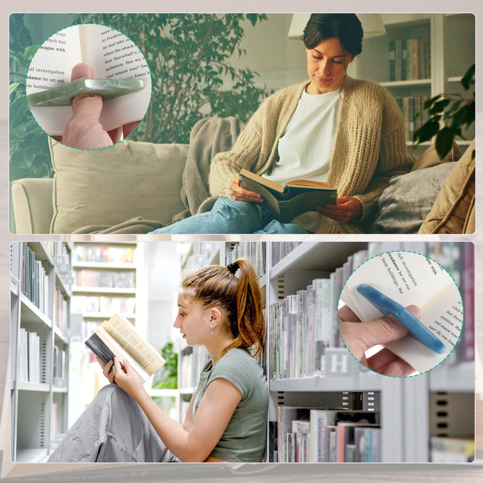 Ptwola 4-pack Duim Pagina Houders – Ergonomische Leesaccessoires, Past Op Je Duim, Voor Boekenliefhebbers