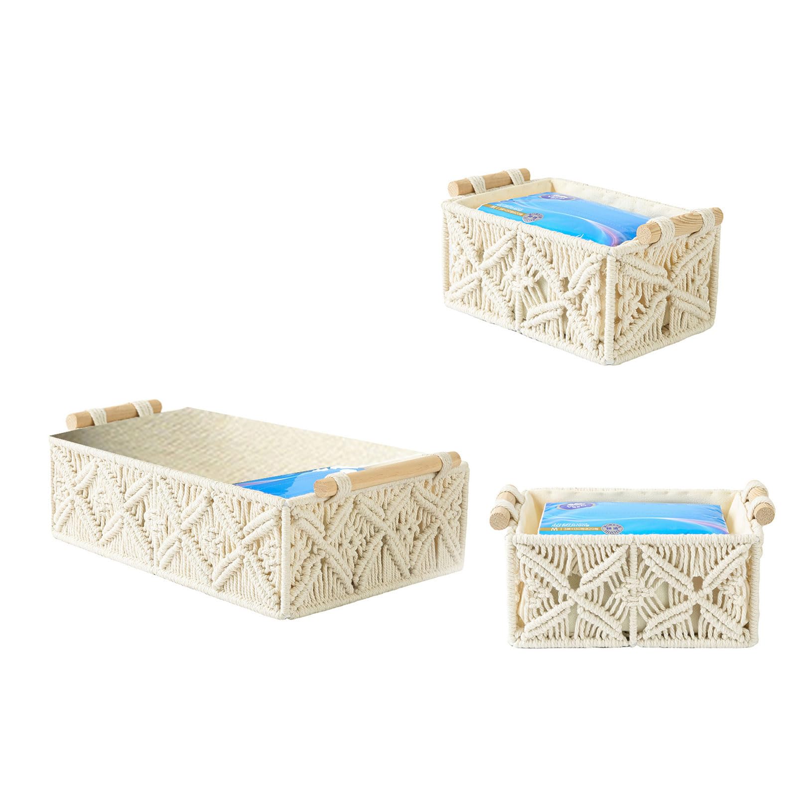 rectangular tissue box cover, Multipurpose Sturdy Cotton Weave Storage Box Accessory for Tissues and Remote Controls(Butterfly Suit G)