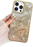 Vista 74 de BITOBE Diseñada para iPhone 16 Pro Max, Bonita Funda de Mariposa 3D Delgada con Chapado Brillante Reluciente de Lujo para Mujeres y Niñas Protectora