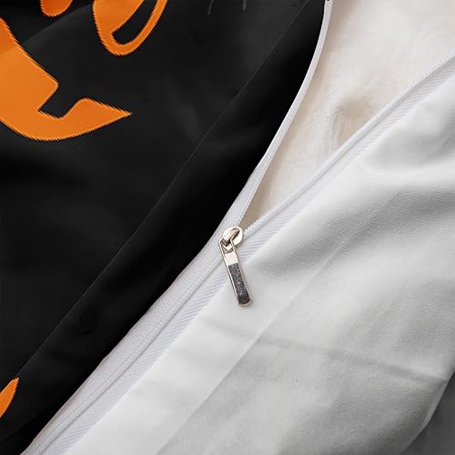 Miniatura 206 de Pumpkin Bedding Halloween Duvet Cover Set Funny Evil Pumpkin Pattern Design Black Halloween Bedding Set Queen 1 Duvet Cover 2 Pillowcases