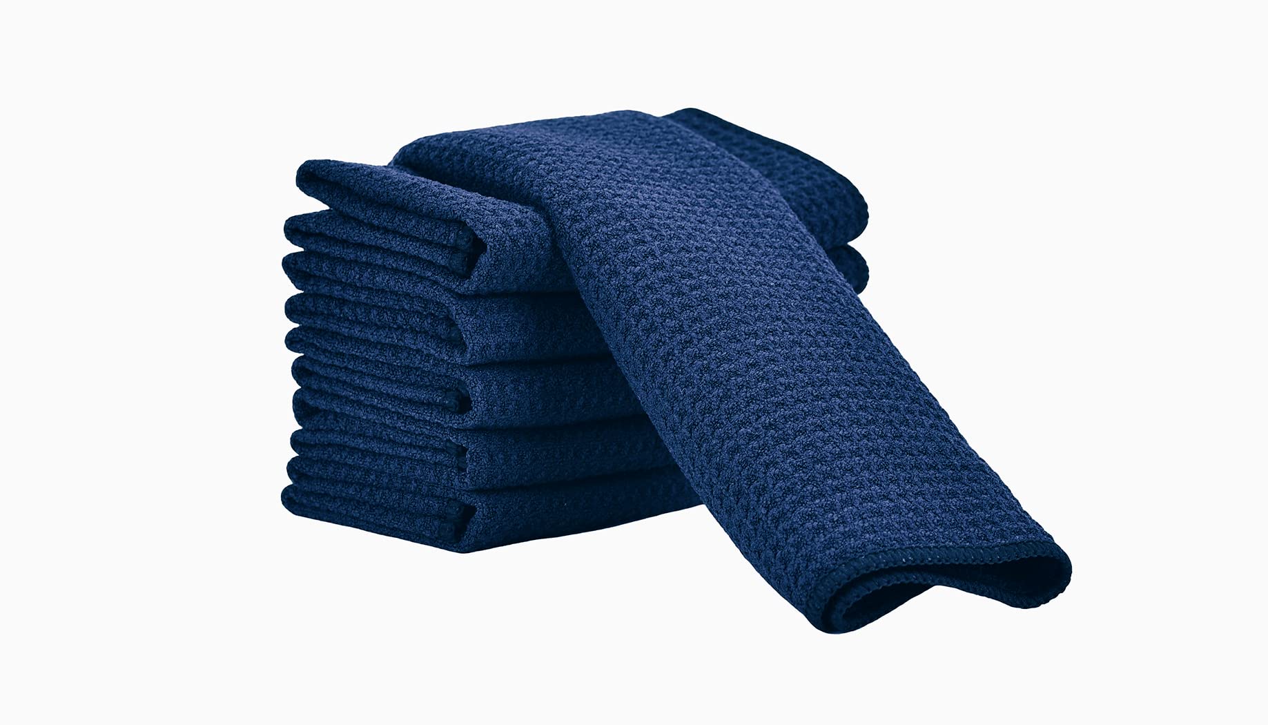 Aniease Women's Navy Blue Dish Drying Towels, Microfiber Kitchen Towel Super Absorbent Fast Drying Waffle Weave Dishcloths, Set Of 6 Cleaning Cloths Bar Towel (, 30Cmx30cm)