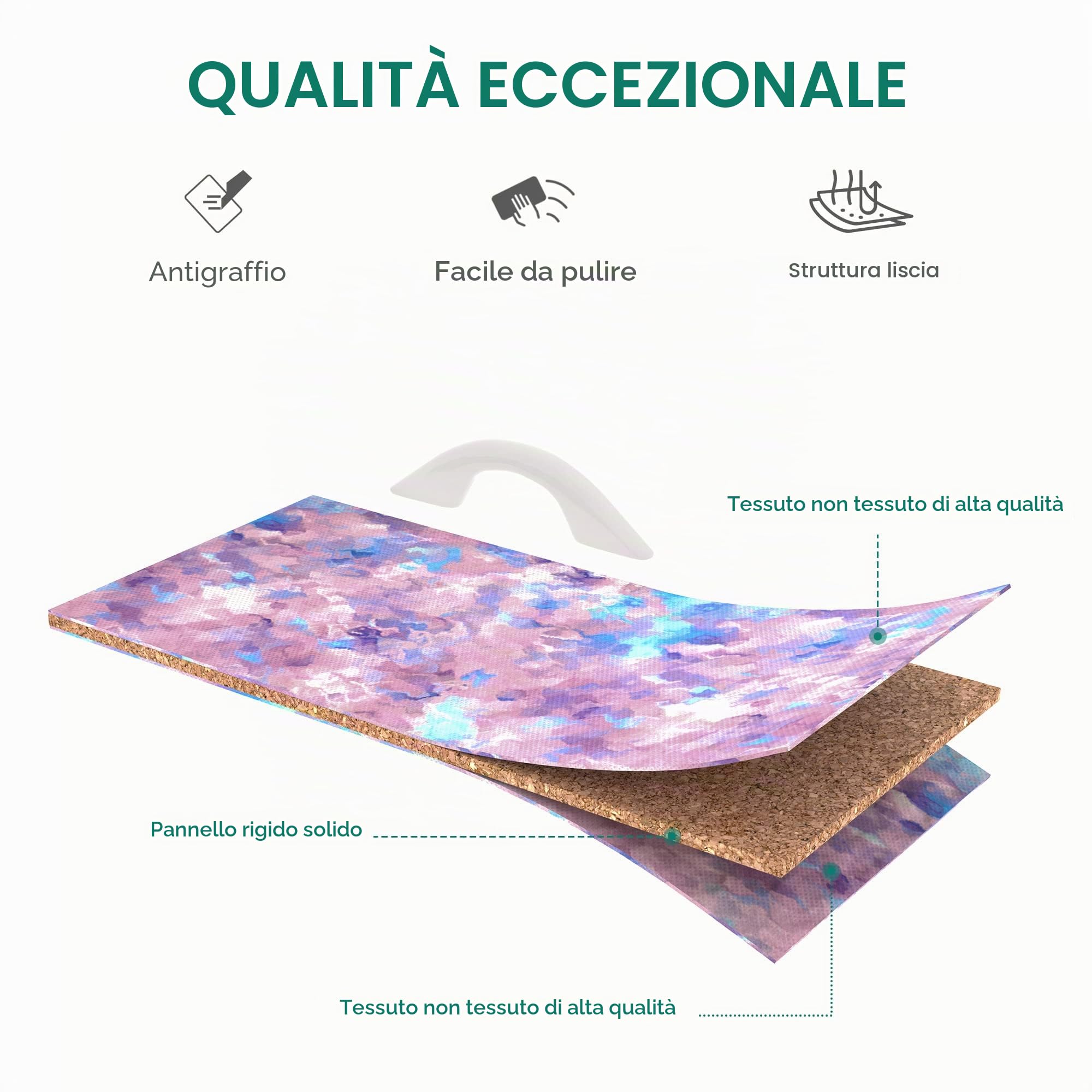 YITAHOME Cassettiera in tessuto,Armadietto con 4 Scomparti,Tiretti Pieghevoli in Tessuto,Struttura in Acciaio,Stampa Viola