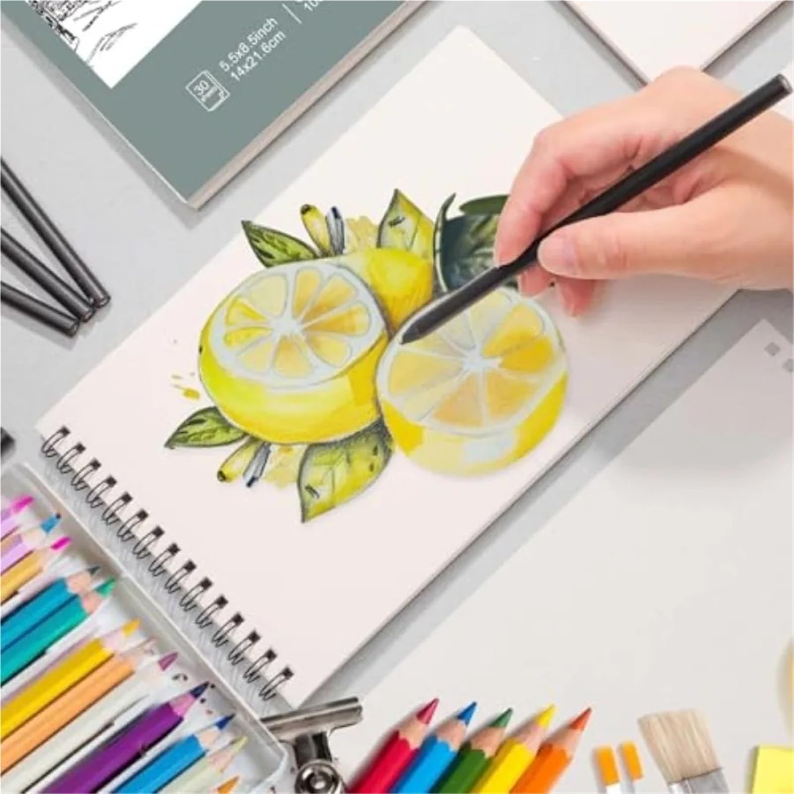 Album Da Disegno Con Rilegatura A Spirale Confezione da 4 piccoli quaderni for schizzi, mini quaderno for schizzi da 5,5 x 8,5 pollici, blocco con rilegatura a spirale da 68 libbre/100 g/m²