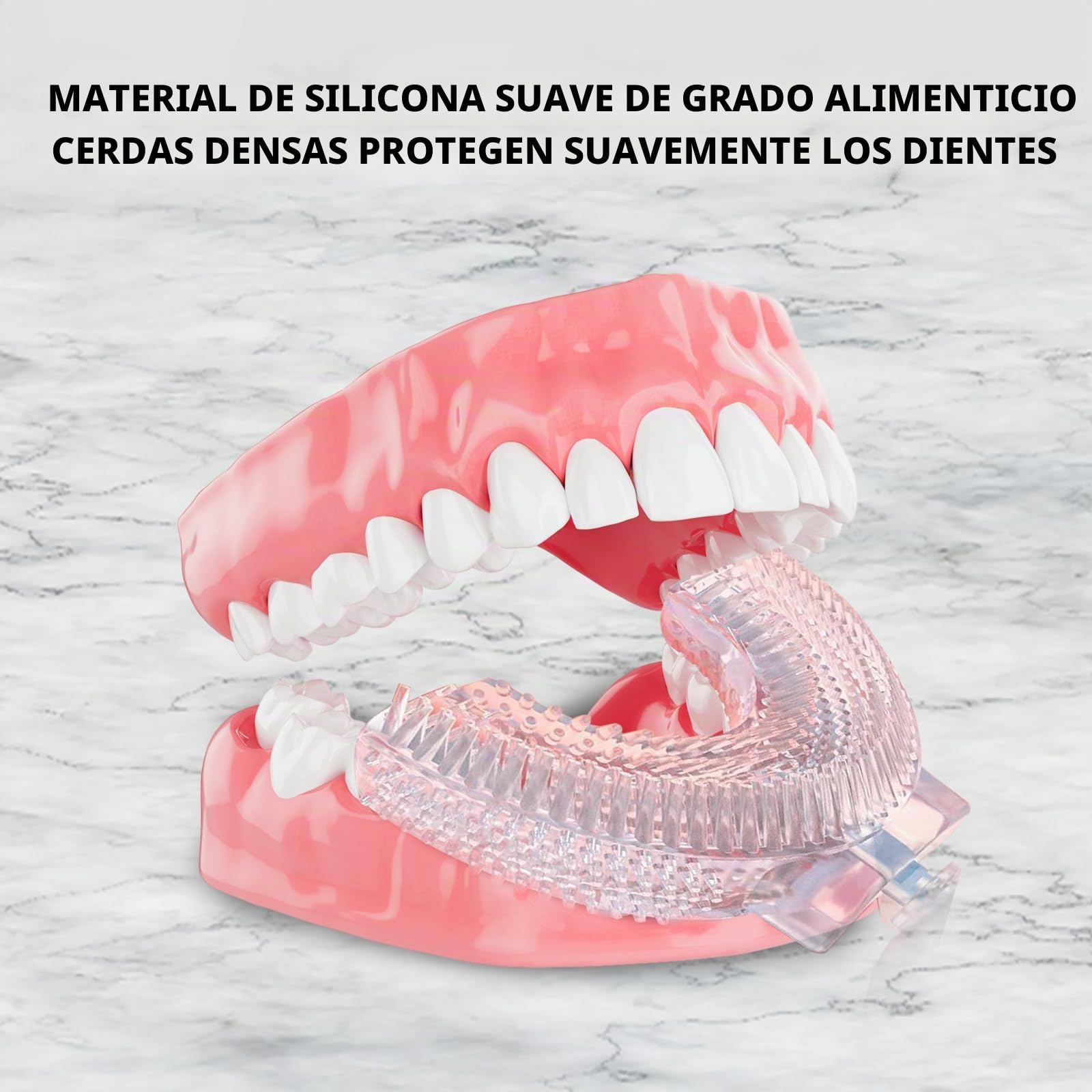 Cepillo de dientes eléctrico ultrasónico U 360º para niños, niños pequeños, con 3 cabezales de cepillo de silicona U, temporizador de 60s y 2 velocidades, Ipx7 impermeable, para 2-12 años niños niñas