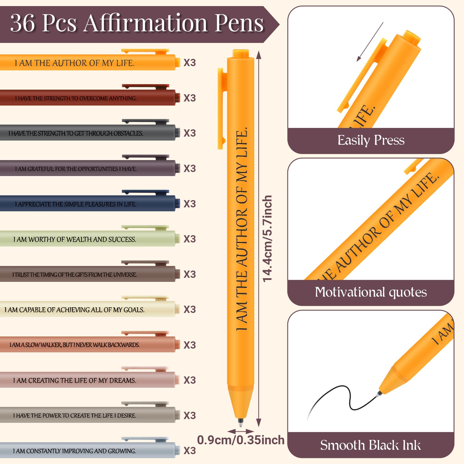 Kosiz Lot de 72 journaux à spirale avec stylos - Cadeaux d'affirmation positive en vrac pour femme - Carnet de motivation - Cadeau de bien-être pour étudiants, employés, collègues, enseignantes