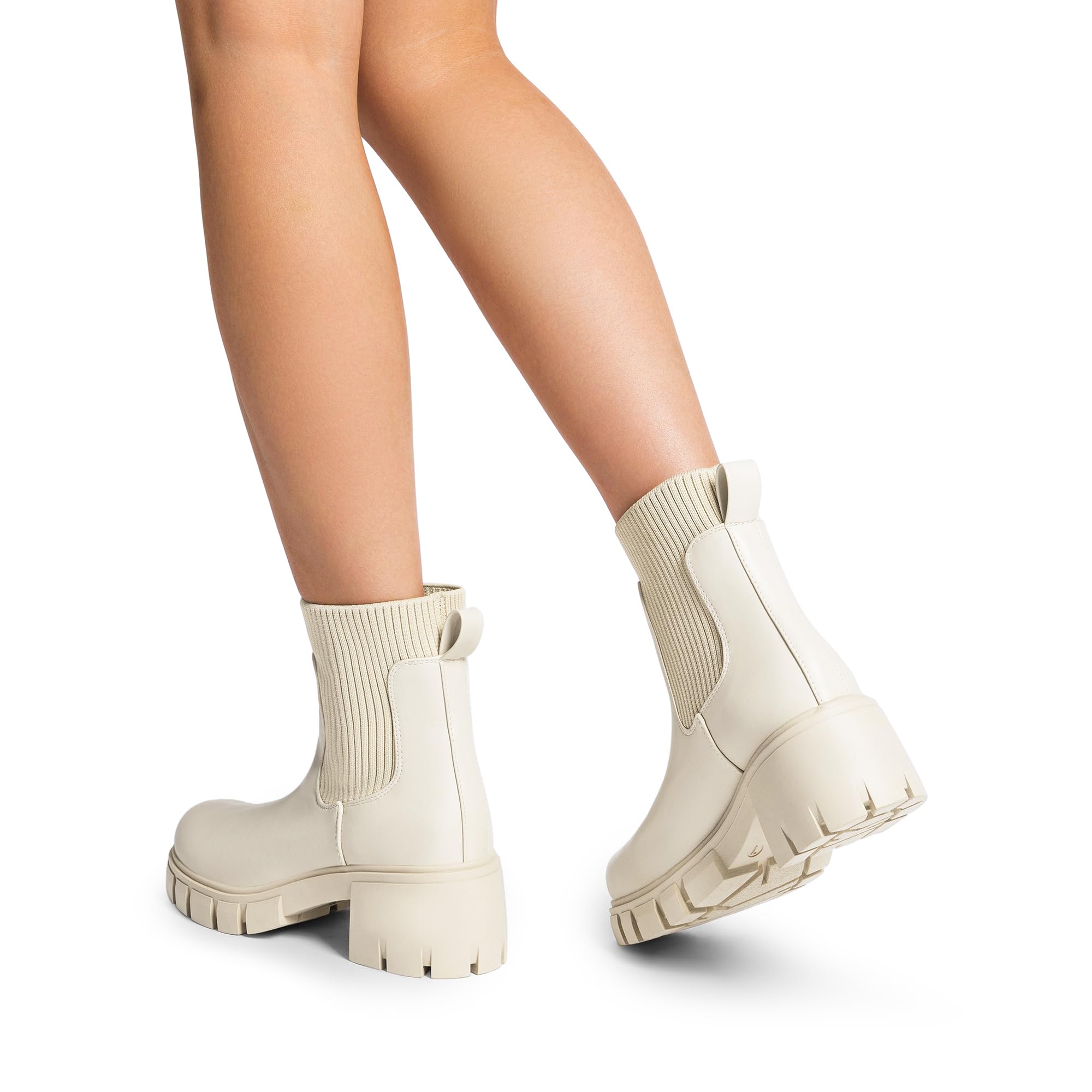 DREAM PAIRS Botines Mujer Chelsea con Tacon Ancho Botas de Moda para Otoño e Invierno SDAB2312W