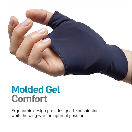 Miniatura 5 de NatraCure Guantes de computadora (alivio del túnel carpiano) reversibles, Azul, Pequeño (paquete de 1)