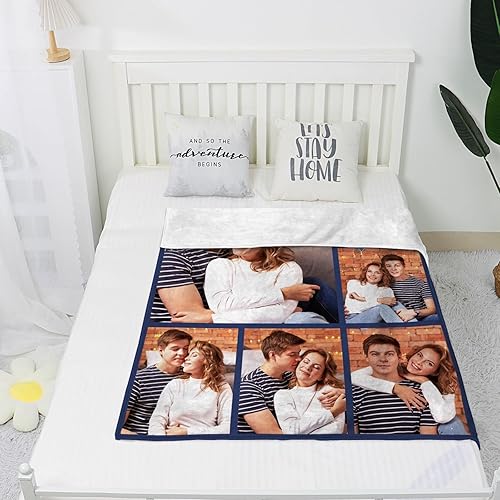 Miniatura 3 de Manta personalizada con imagen, manta personalizada para parejas, manta de fotos para sofá, familia, Navidad, Halloween, cumpleaños, boda, regalos