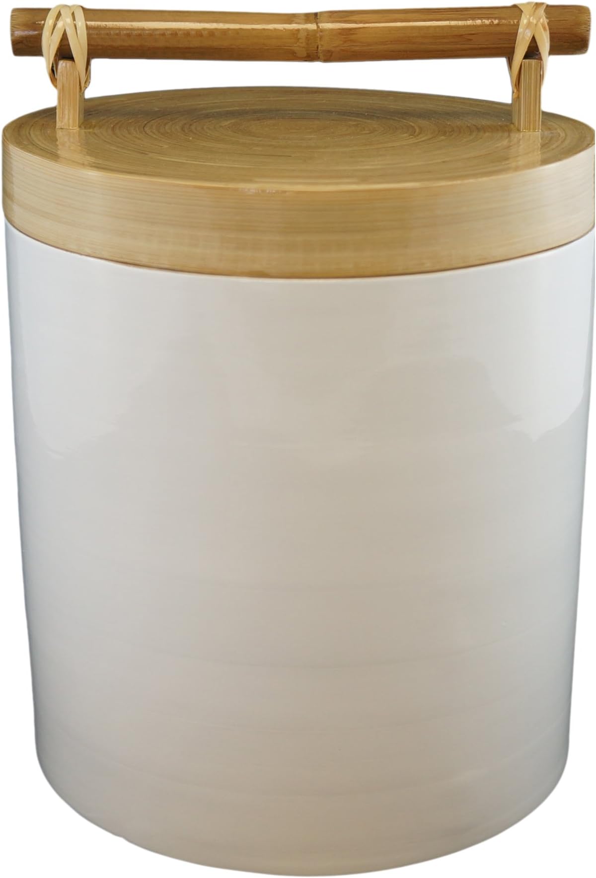 Bodhi Tree Collections Bamboo Canister Set, Large, White