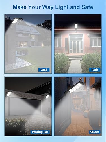 Miniatura 8 de 432LEDS - Farola solar para exteriores IP67Waterfroof, 6500K luces solares de inundación al aire libre del atardecer al amanecer, sensor de