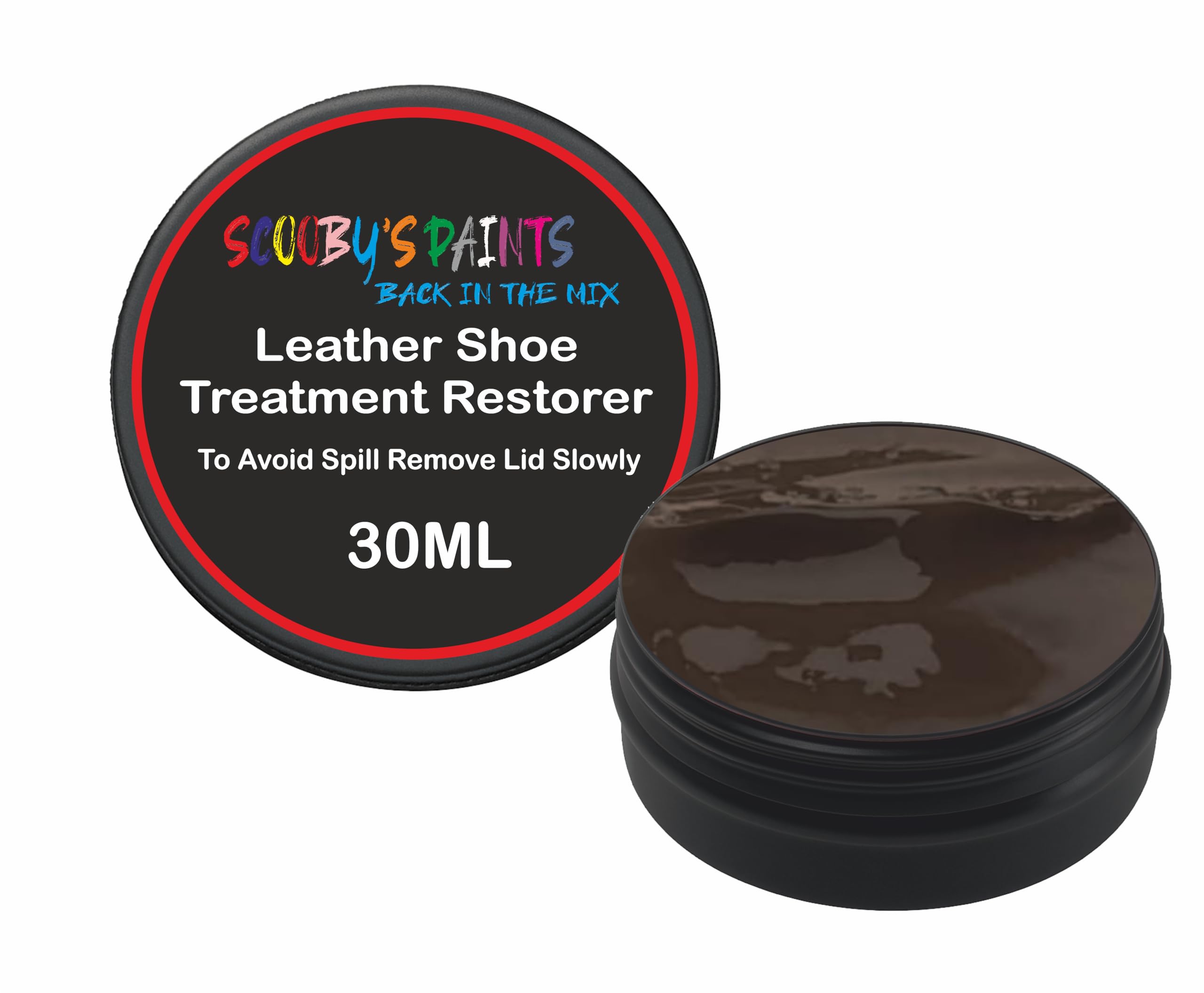 Scooby Paints Leather Shoe Colour Restorer Recolouring Balm Repair Treatment for Faded & Worn Absorbent Leather Furniture, Sofas, Chairs (BROWN)