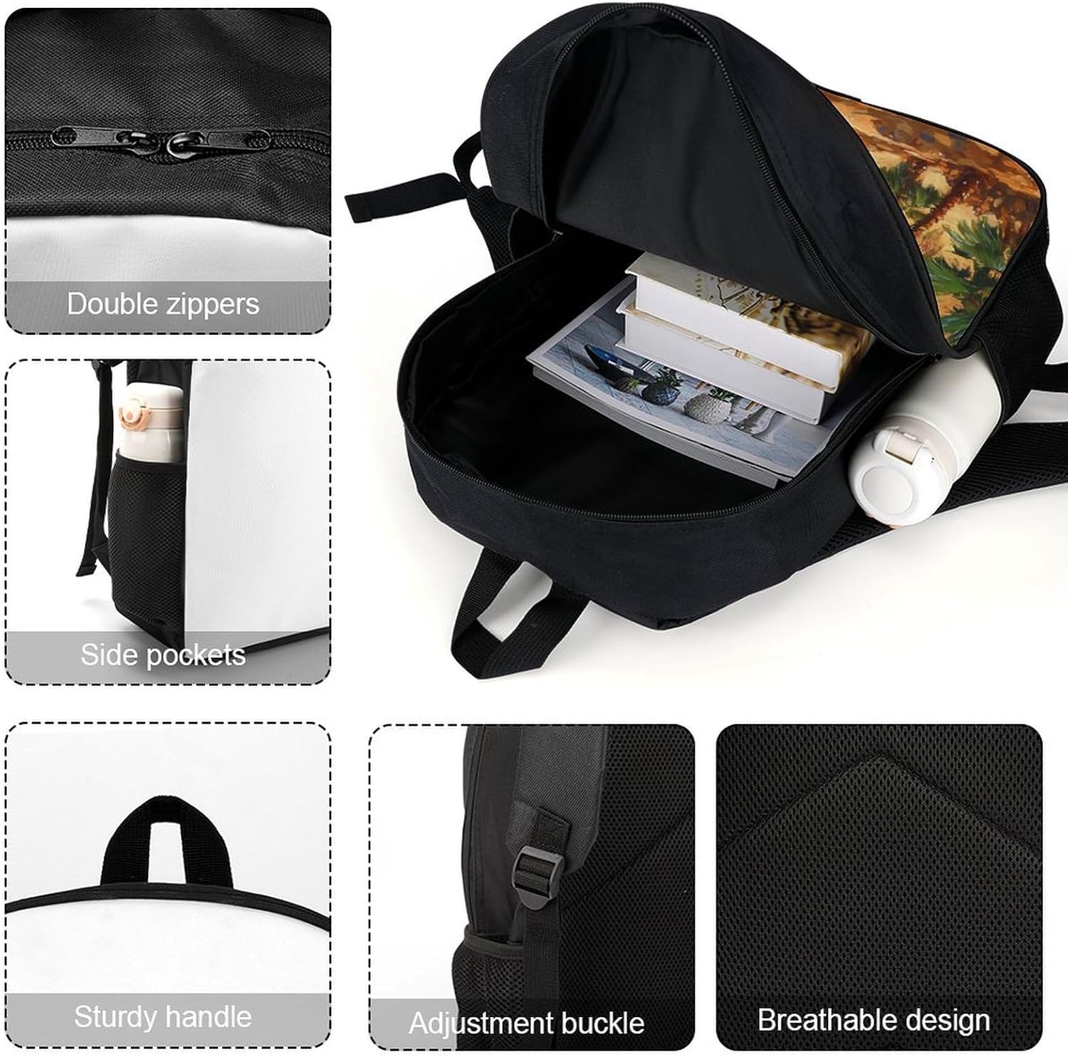 Camel Laptop Backpack for Men Women 17 Inch Shoulder Bag Travel Daypack