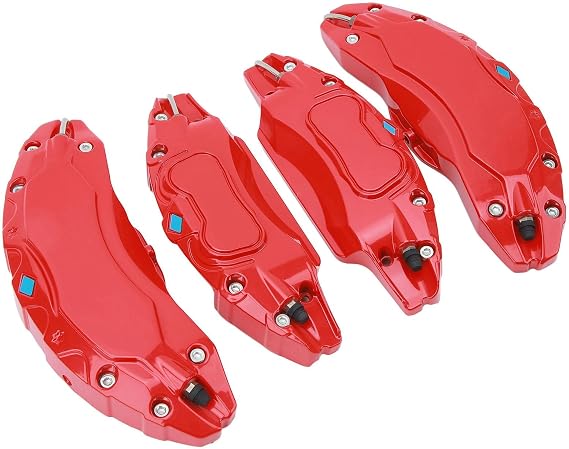 4Pcs 19in 20in Aluminium Alloy Wheel Hub Caliper Covers, Disc Brake Caliper Guard Protector Cover Replacement, Specifically Designed for (Red)