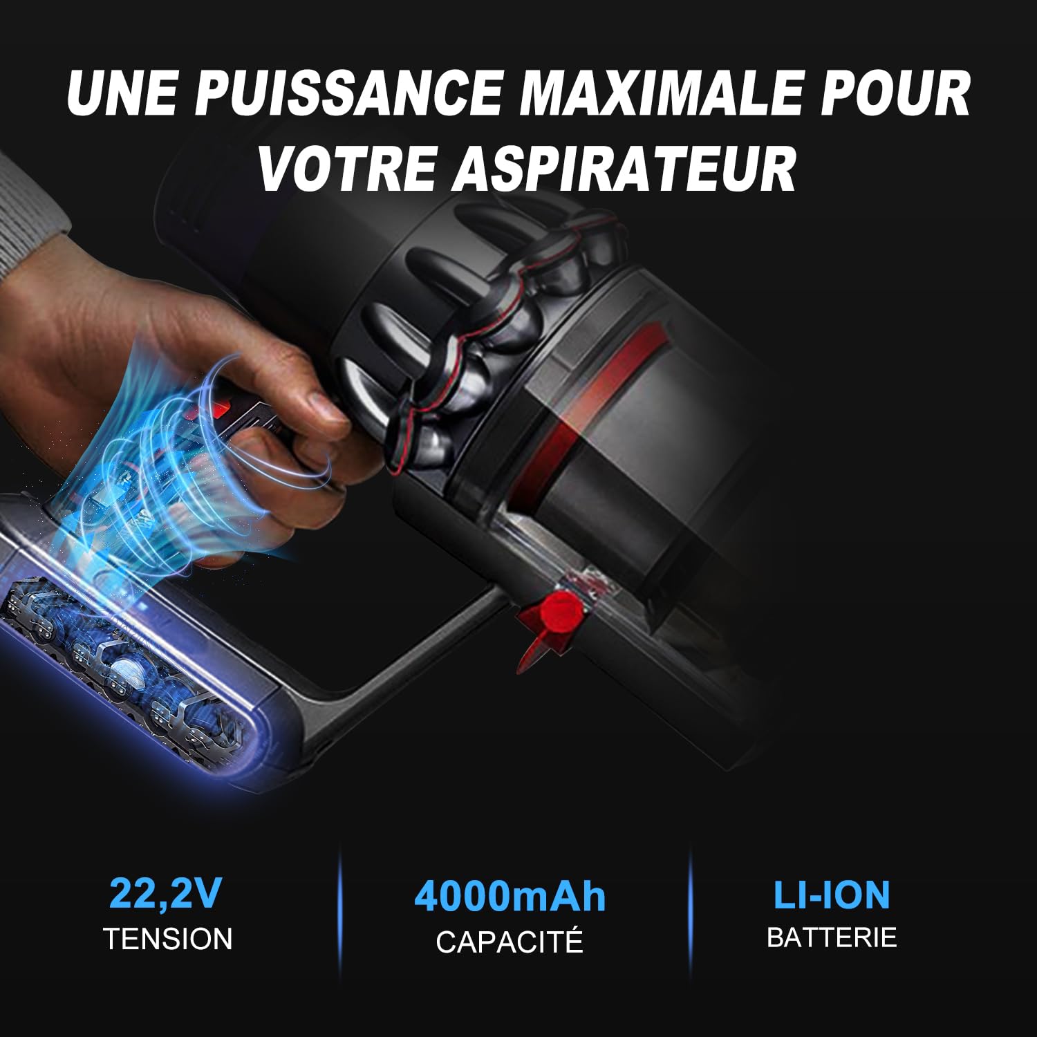 22,2V 4000mAh Type B Batterie pour Dyson DC34 DC35 DC44 DC56 DC57 | Compatible DC34 DC35 DC44 DC45 DC56 DC57，Pas pour type A