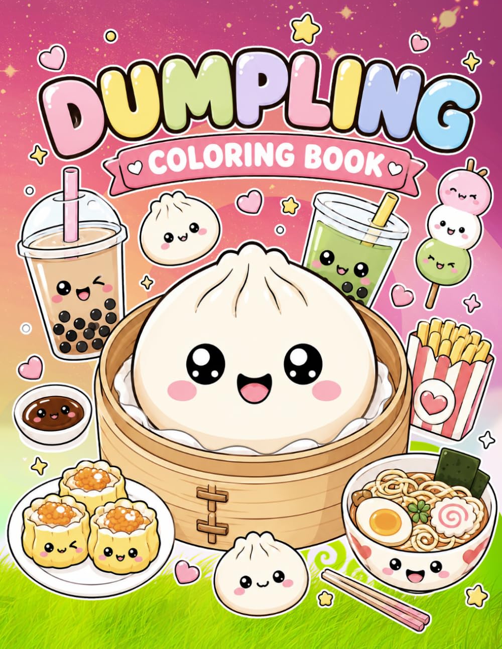 Dumpling Coloring Book for Kids, Teens & Adults: Funny Kawaii Dumplings, Silly Food Characters & Easy Cute Coloring Pages For Kids, Ages 4-8, Ages ... Holidays for Stress Relief and Relaxation