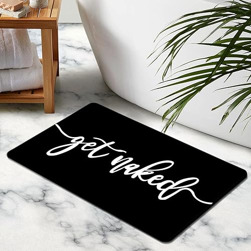 Miniatura 10 de Alfombra de baño negra de secado rápido, divertida alfombra de baño para debajo de la puerta, absorbente y antideslizante para bañera, ducha,