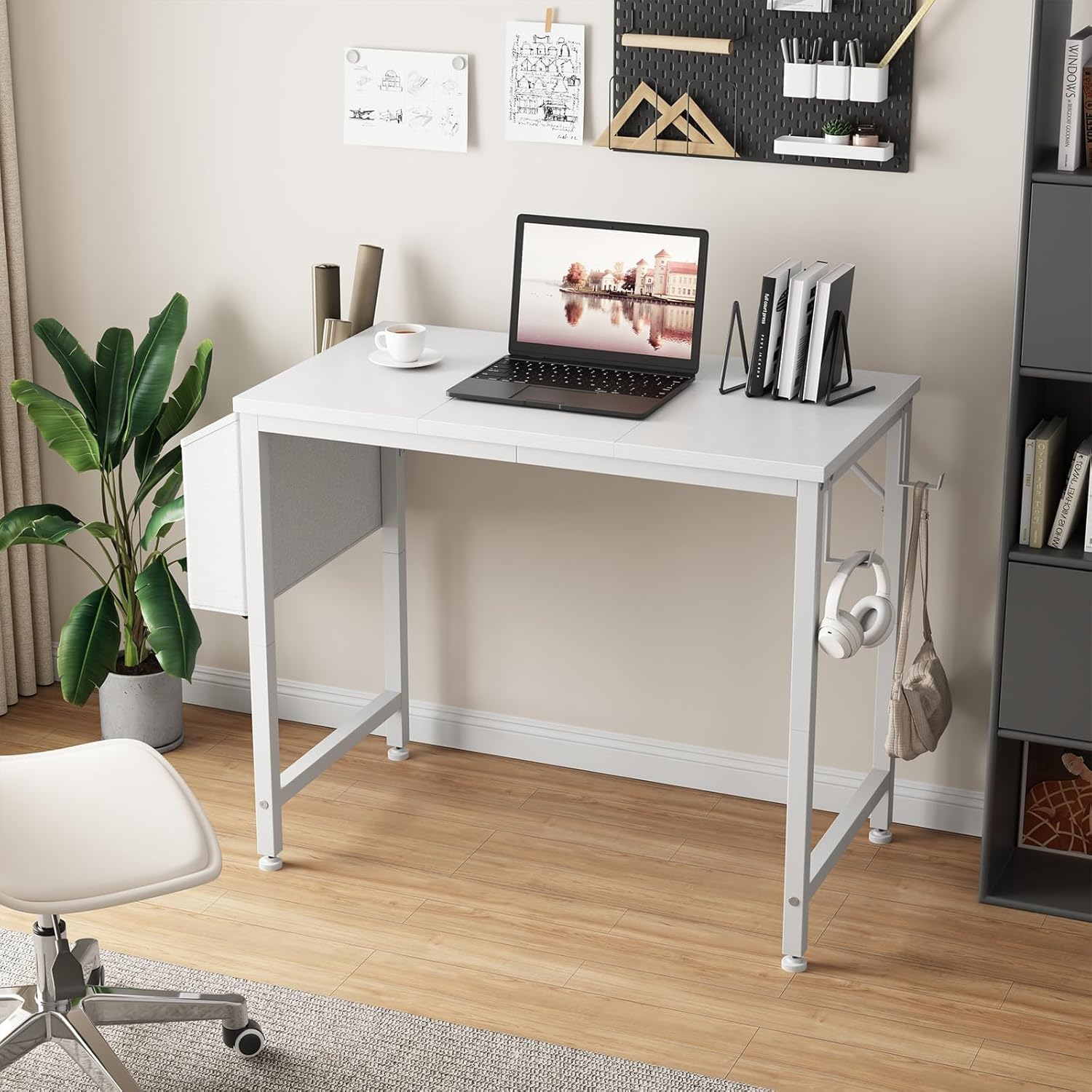 Maximize Space with the Lufeiya White Desk: Perfect for Kids & Small Rooms!