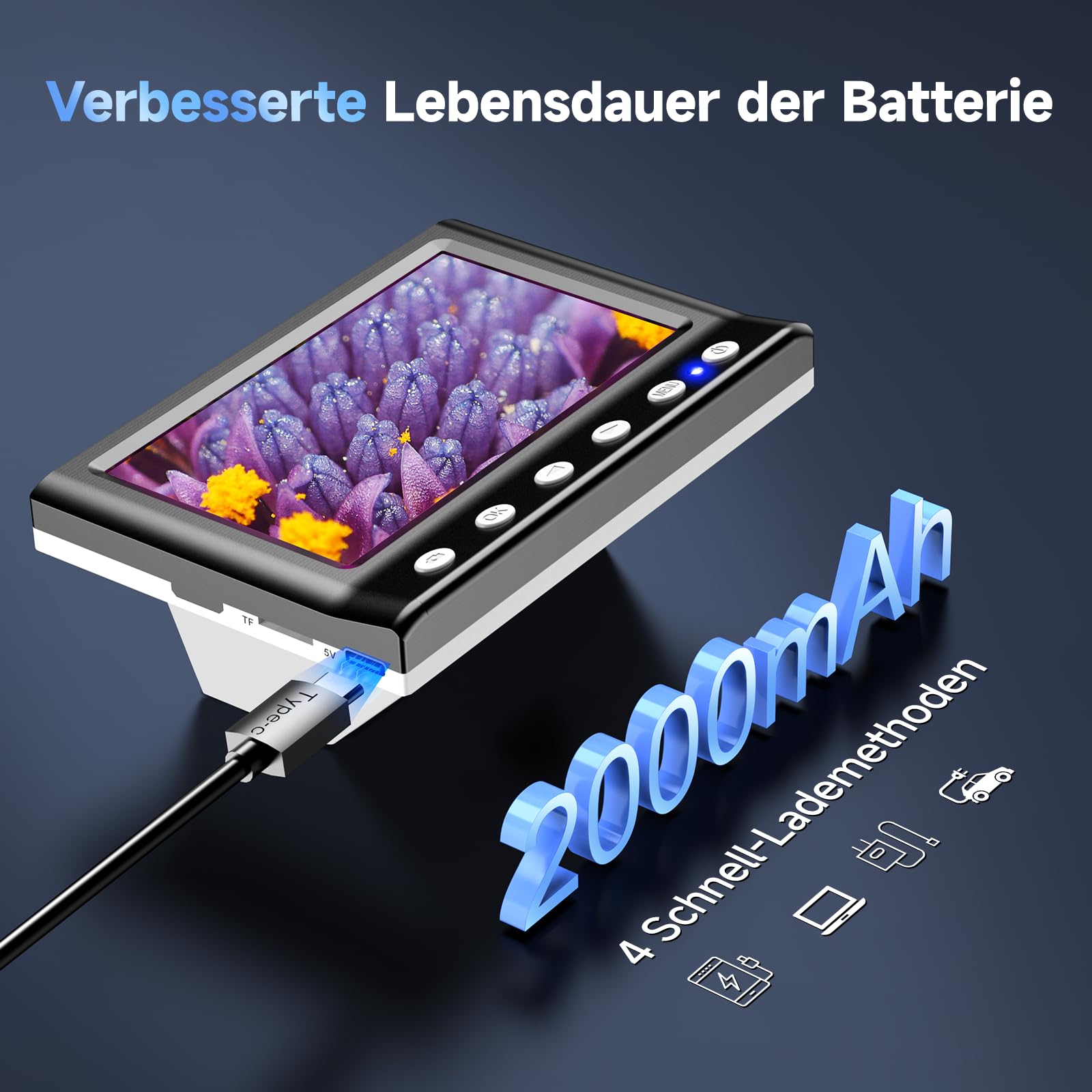 Leipan Digital Mikroskop mit 4,3 Zoll Bildschirm für Kinder Erwachsene, 1000X facher Vergrößerung 1080P USB Mikroskop mit 8 Einstellbaren LED Licht, USB to PC - Windows/Mac kompatibel