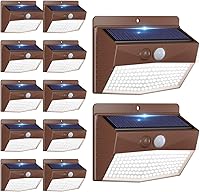 Vista 15 de Peasur Paquete de 6 luces solares para exteriores con sensor de movimiento, luces solares de seguridad impermeables con 3 modos de iluminación