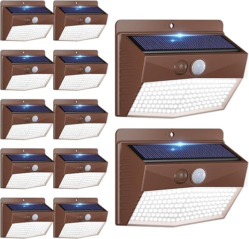 Miniatura 15 de Peasur Paquete de 6 luces solares para exteriores con sensor de movimiento, luces solares de seguridad impermeables con 3 modos de iluminación,