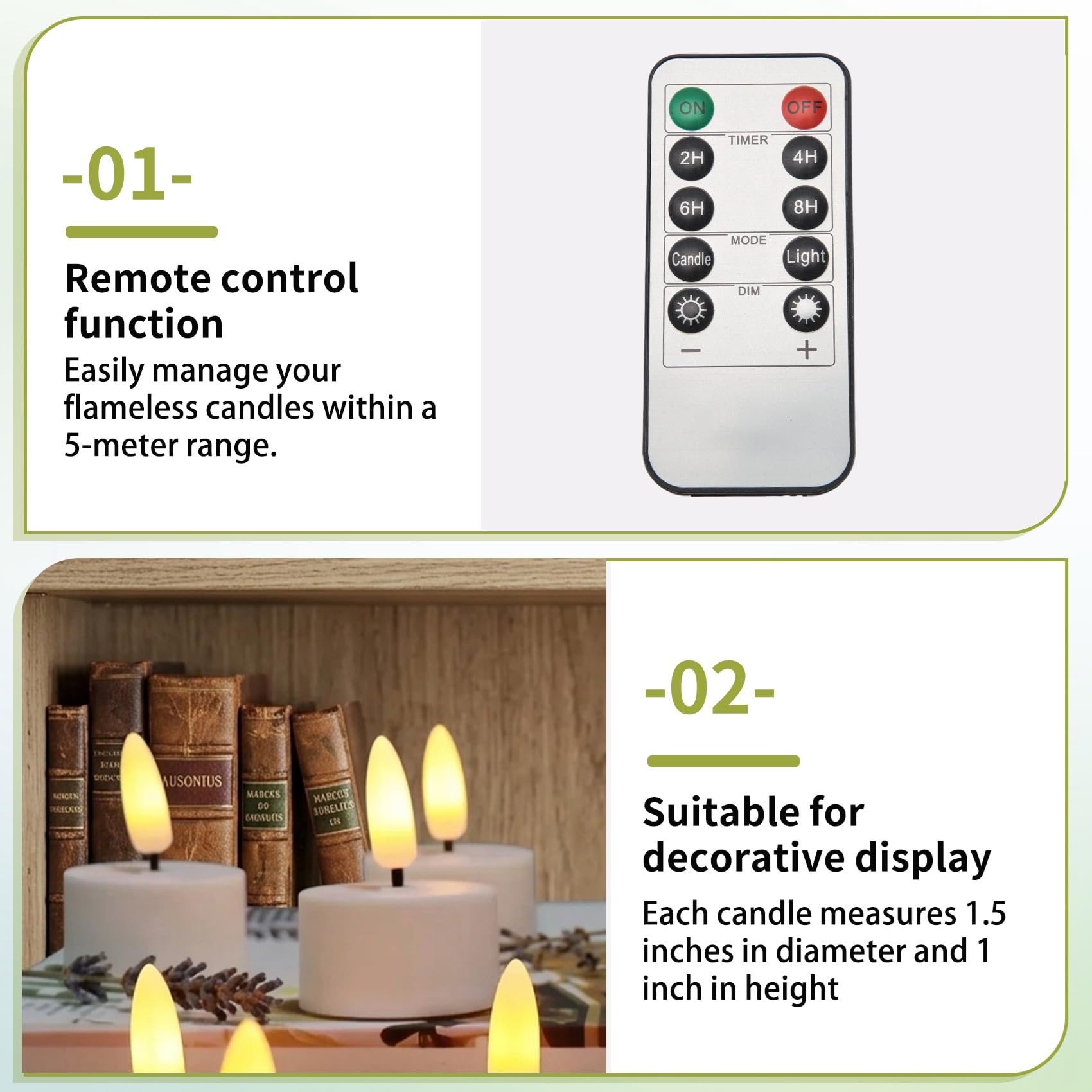 Candele LED Ricaricabili con Timer e per Centrotavola da Matrimonio, Decorazioni Natalizie