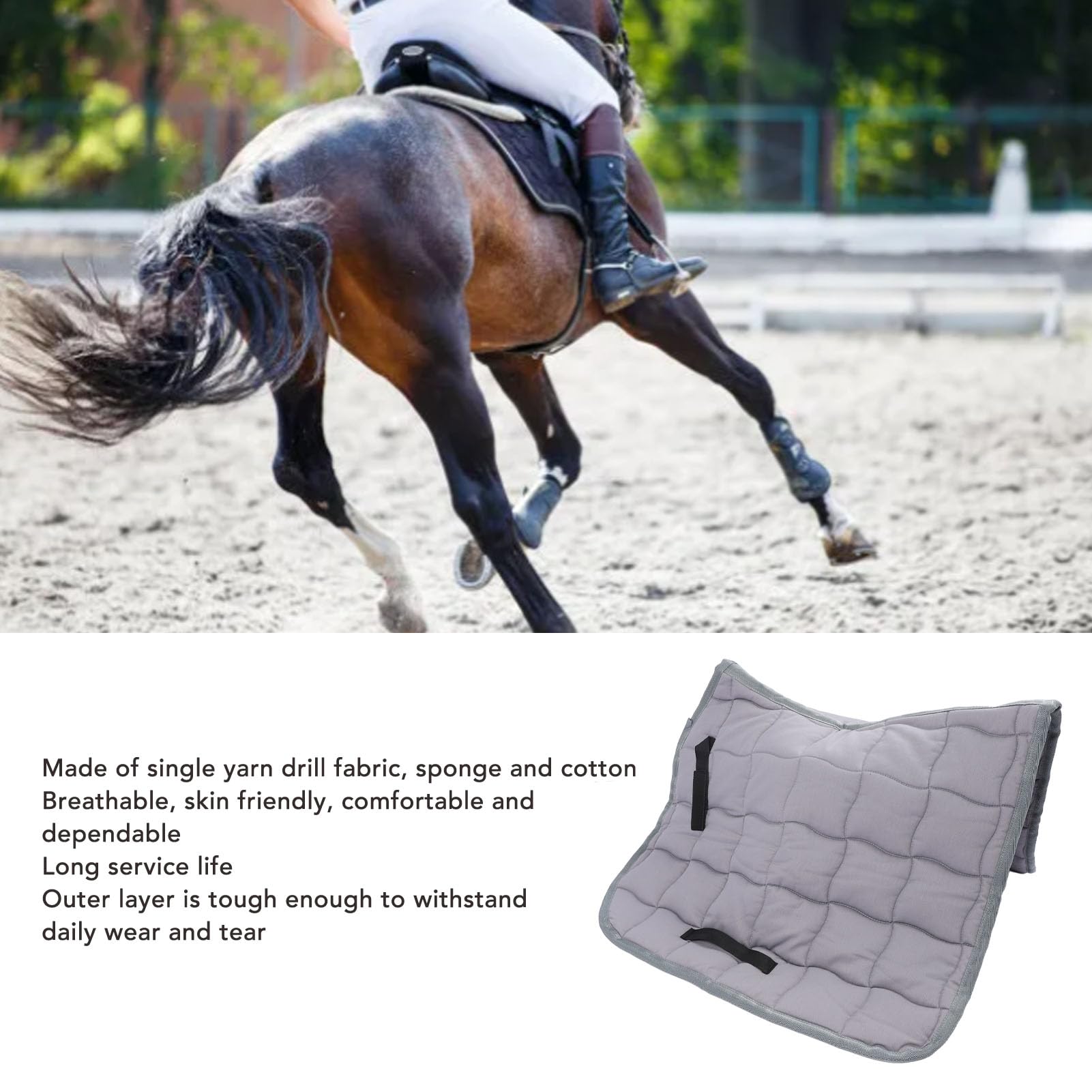 Mantilla para silla de montar para caballos, equipo de equitación cómodo y transpirable para entrenamiento de salto
