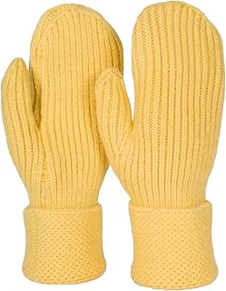 Manoplas de invierno para mujer Unicolor con puño estampado, manoplas cálidas, guantes de punto 09010046
