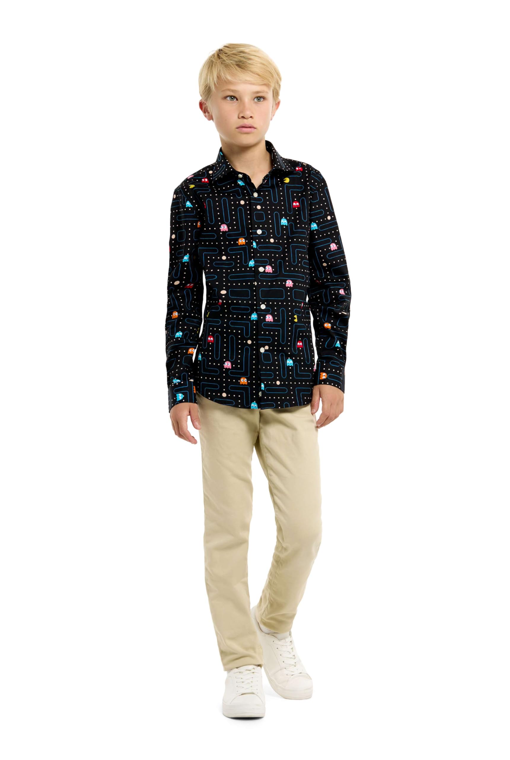 OppoSuits Teen Boys Super Mario Teen Boys Shirt – Nintendo Outfit – Langarm