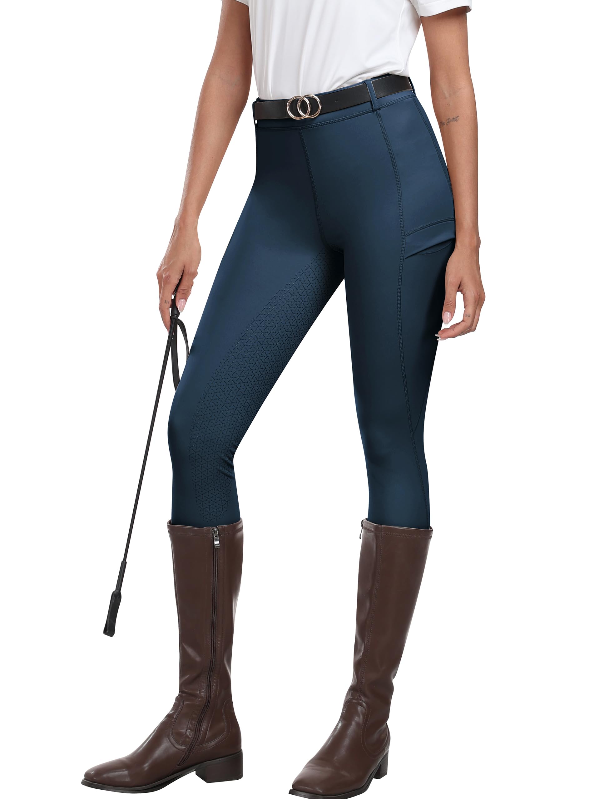 MoFiz Pantalones Hipica Mujer Pantalones Ecuestres Silicon Full Seat Mallas Equitacion Pantalones para Verano - 2