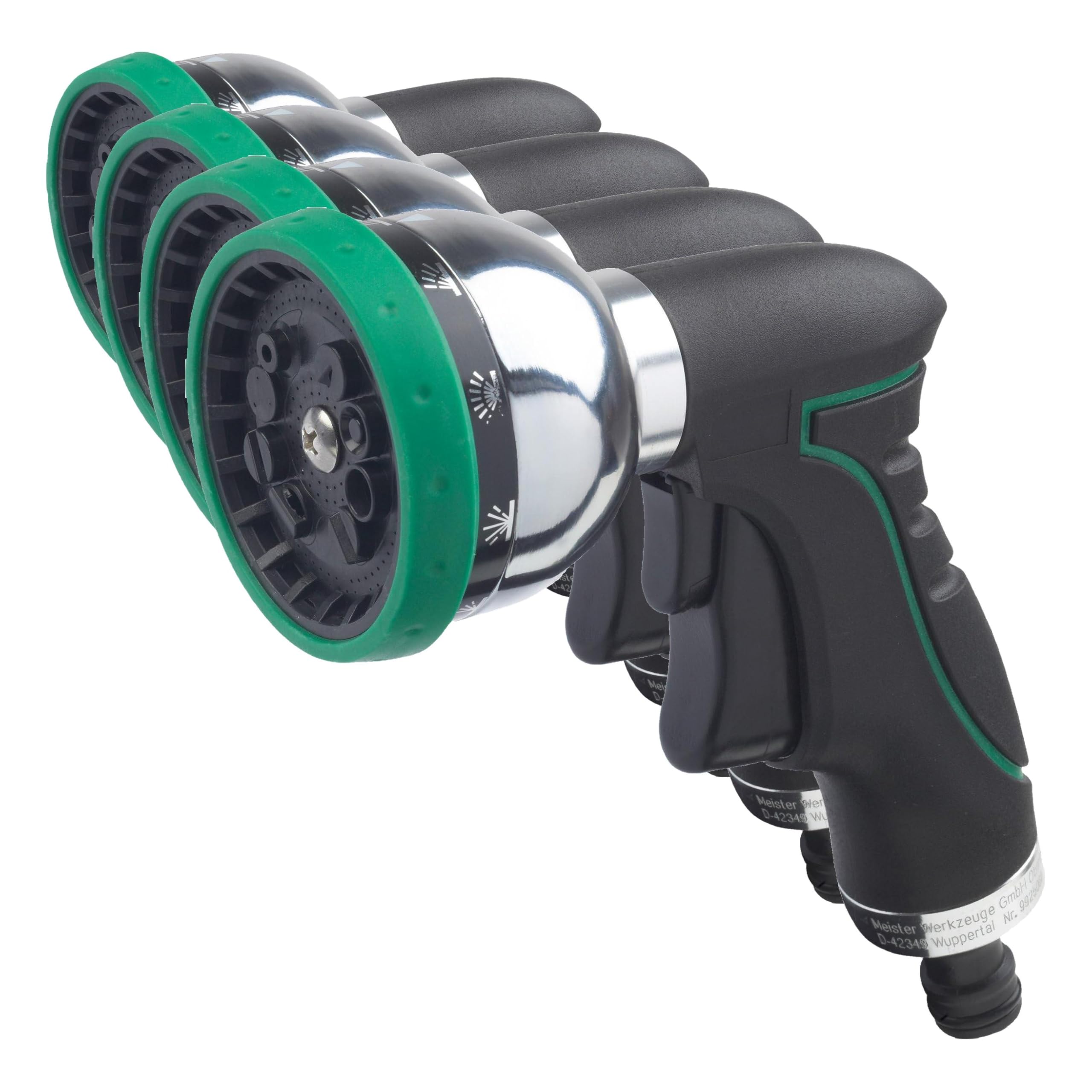 Meister Power-Brause - 10 Sprühfunktionen - für 12,7 mm (1/2 Zoll) Stecksysteme - Einhand-Bedienung/Handbrause mit ergonomischem Griff/Multifunktionsbrause/Spritzpistole/Gartenbrause / 9925060