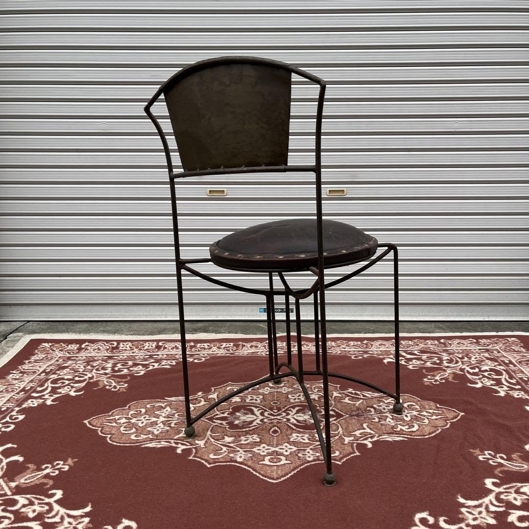 ヨーロッパ アンティーク◾️鉄アイアンフレーム× 本革レザー座面 チェア/ 椅子 Amazon.co.jp: ヨーロッパ アンティーク鉄アイアンフレーム× 本