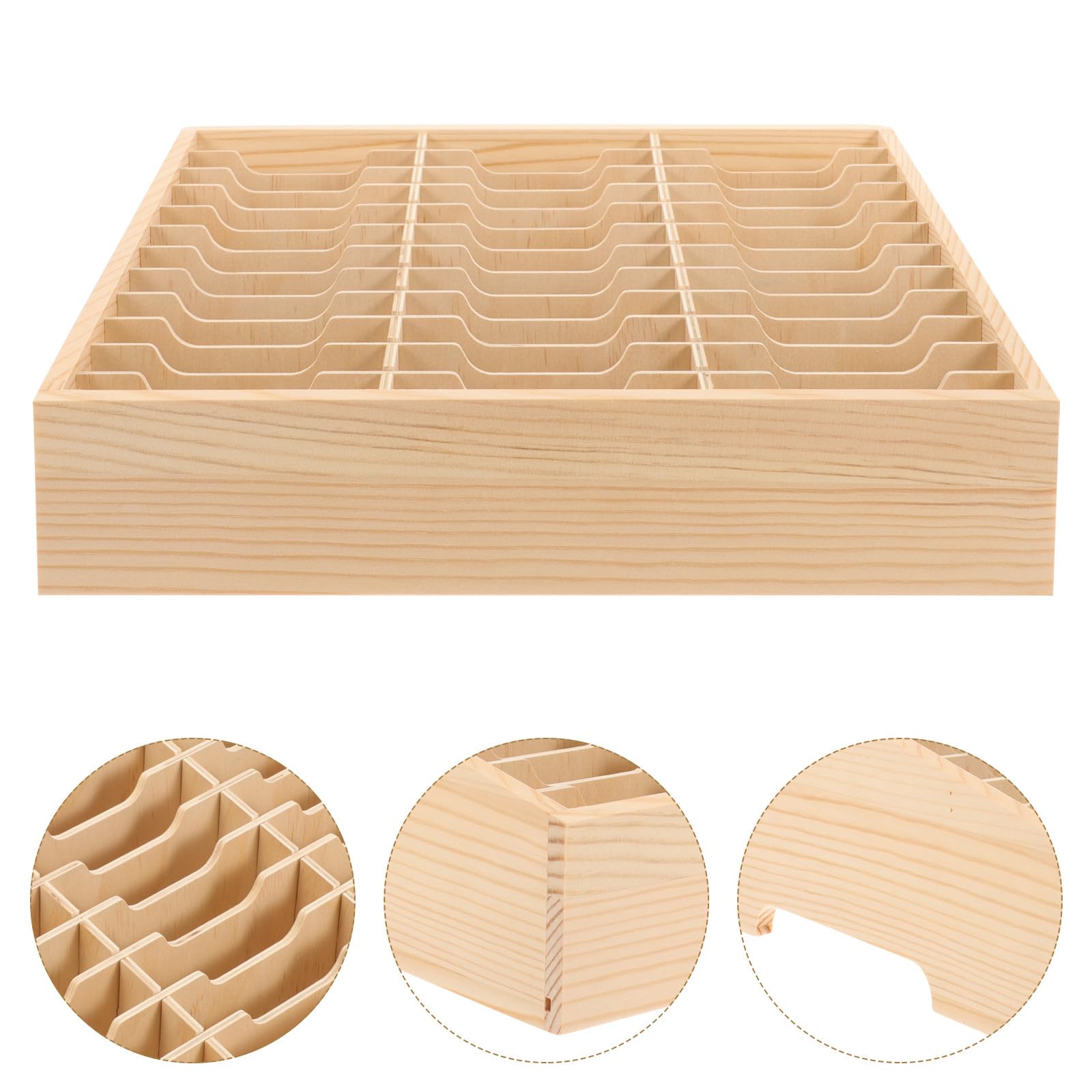 Abaodam Scatola Portaoggetti in Legno Organizer da Tavolo Supporto per Cellulare da Scrivania Contenitore da Scrivania Scomparti Multipli Accessori per Casa