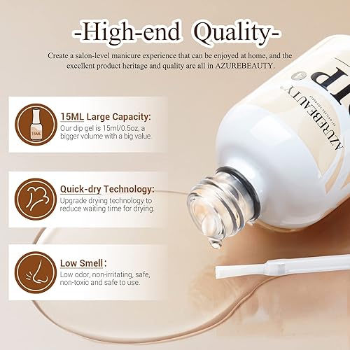 Miniatura 6 de AZUREBEAUTY - Capa superior de polvo de inmersión para uñas, juego de polvo de inmersión, arte de uñas francesa, manicura para principiantes, DIY