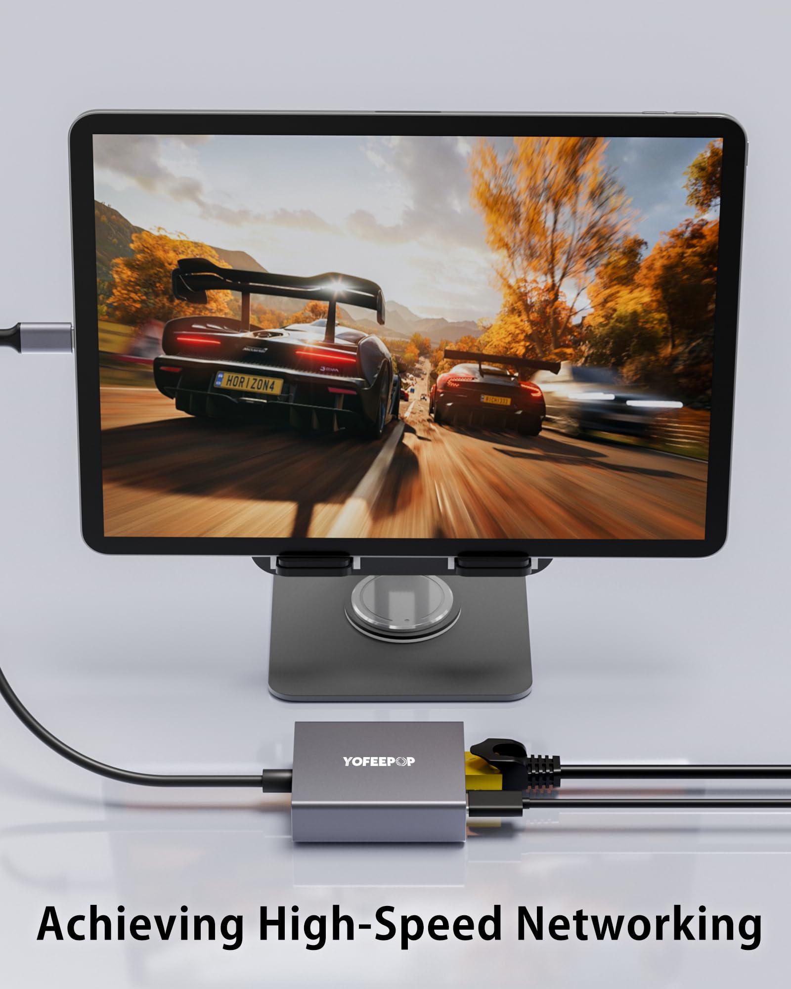 2in1 USBC to Ethernet Adapter, Ethernet Gigabit Adapter with PD100W Charging Port 1000Mbps RJ45 LAN Ethernet to USB C Compatible with iPhone 15/16/17,MacBook Pro/Air,iPad Pro,Mac — view 5