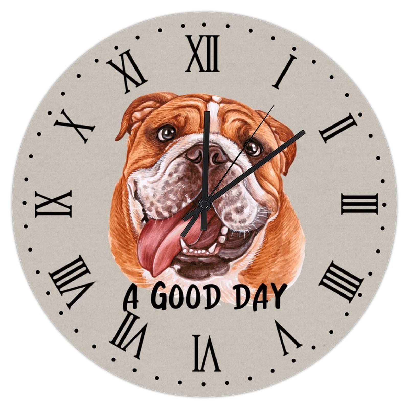 Horloge murale en bois décoration de ferme avec chiot pour la maison
