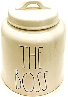 Rae Dunn Magenta Ceramic Pet Treat Canister | Inscribed: THE BOSS