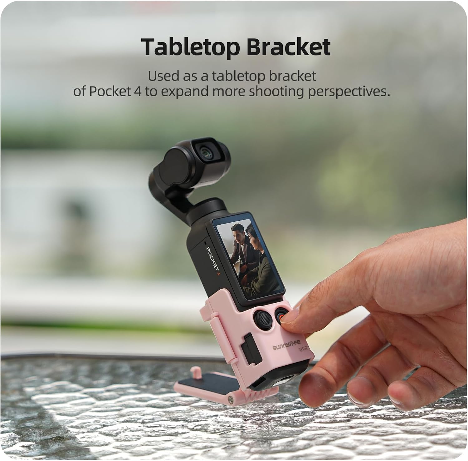 Magnetic Mount for DJI Osmo Pocket 4, 6 High-Strength Magnets 180° Adjustable Desktop Bracket, Magnetic Stand for Car/Vlog/Cycling/Time-Lapse, Includes Metal Adhesive Sheet - 48g Ultra-Light (Black)