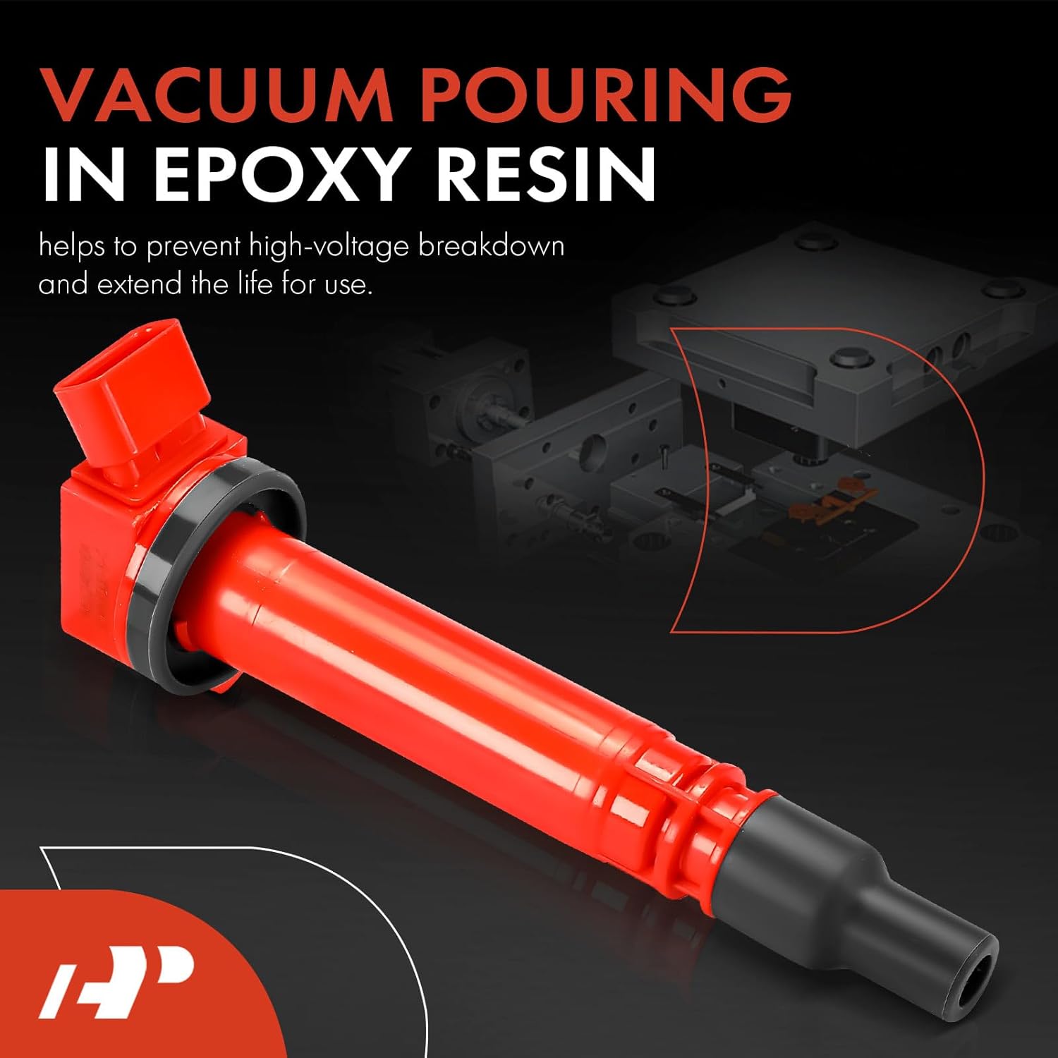 A-Premium (Red) Engine Ignition Coil Pack Compatible with Toyota Tundra 2007-2020, Sequoia 2008-2020, Land Cruiser 2008-2011 2013-2020 & Lexus GX460 2010-2020, LS460 2007-2017, LS600h, LX570, 8-PC Set