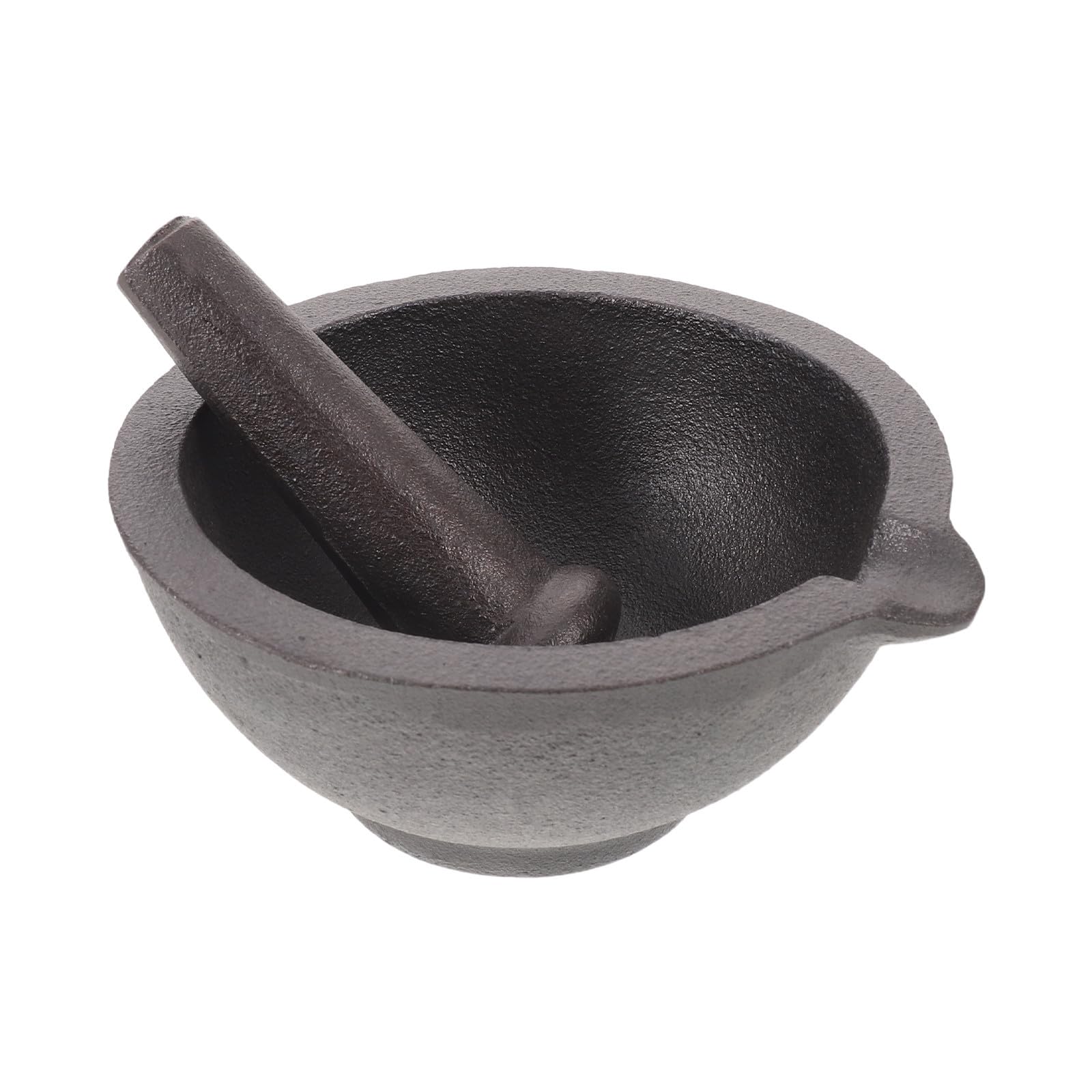 Mortier et Pilon en Fonte Noir pour Ail, Piments, la Cuisine Maison