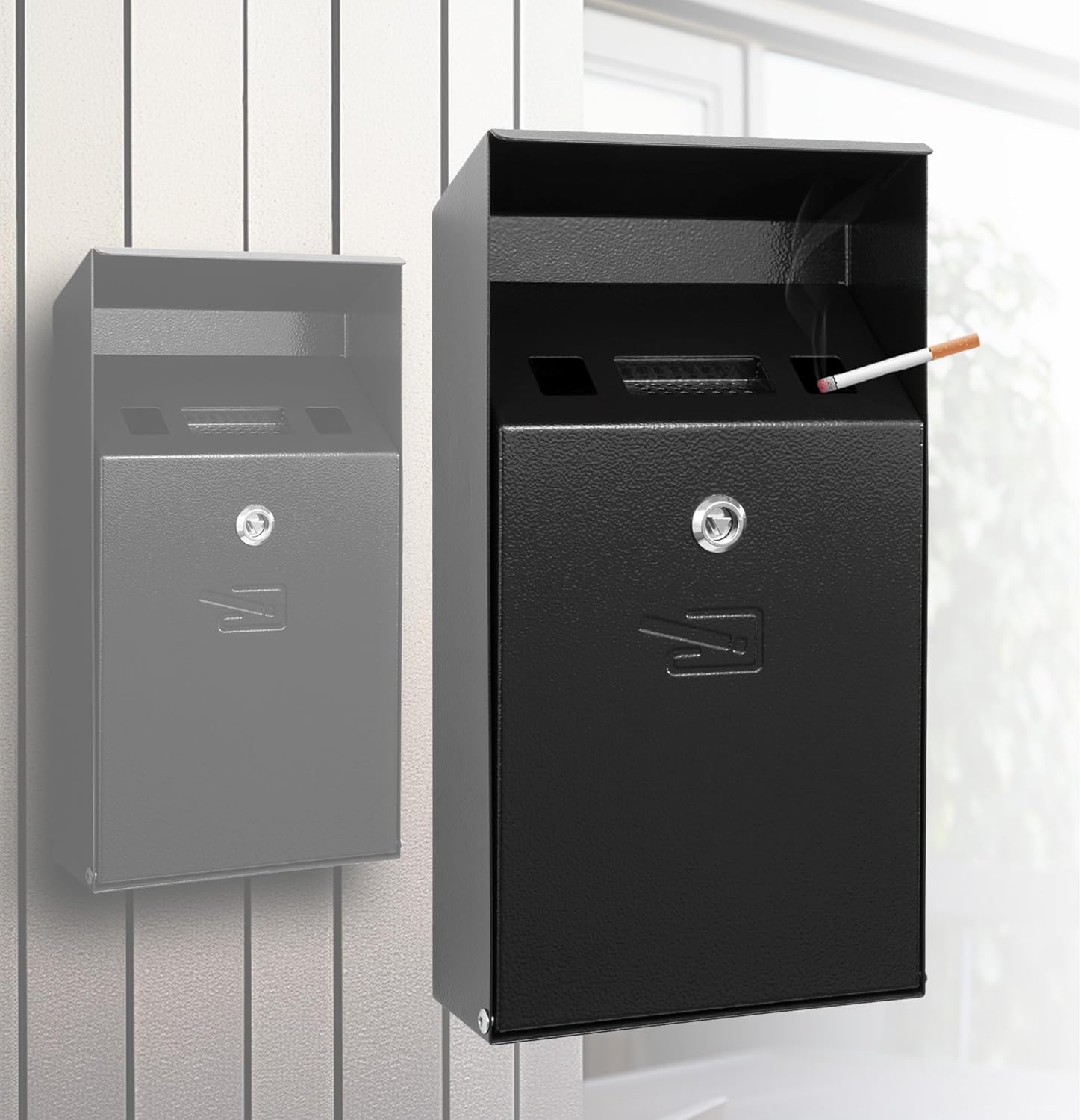 Wall Mounted Cigarette Bin,Cigarette Butt Container.Ashtray,Cigarette