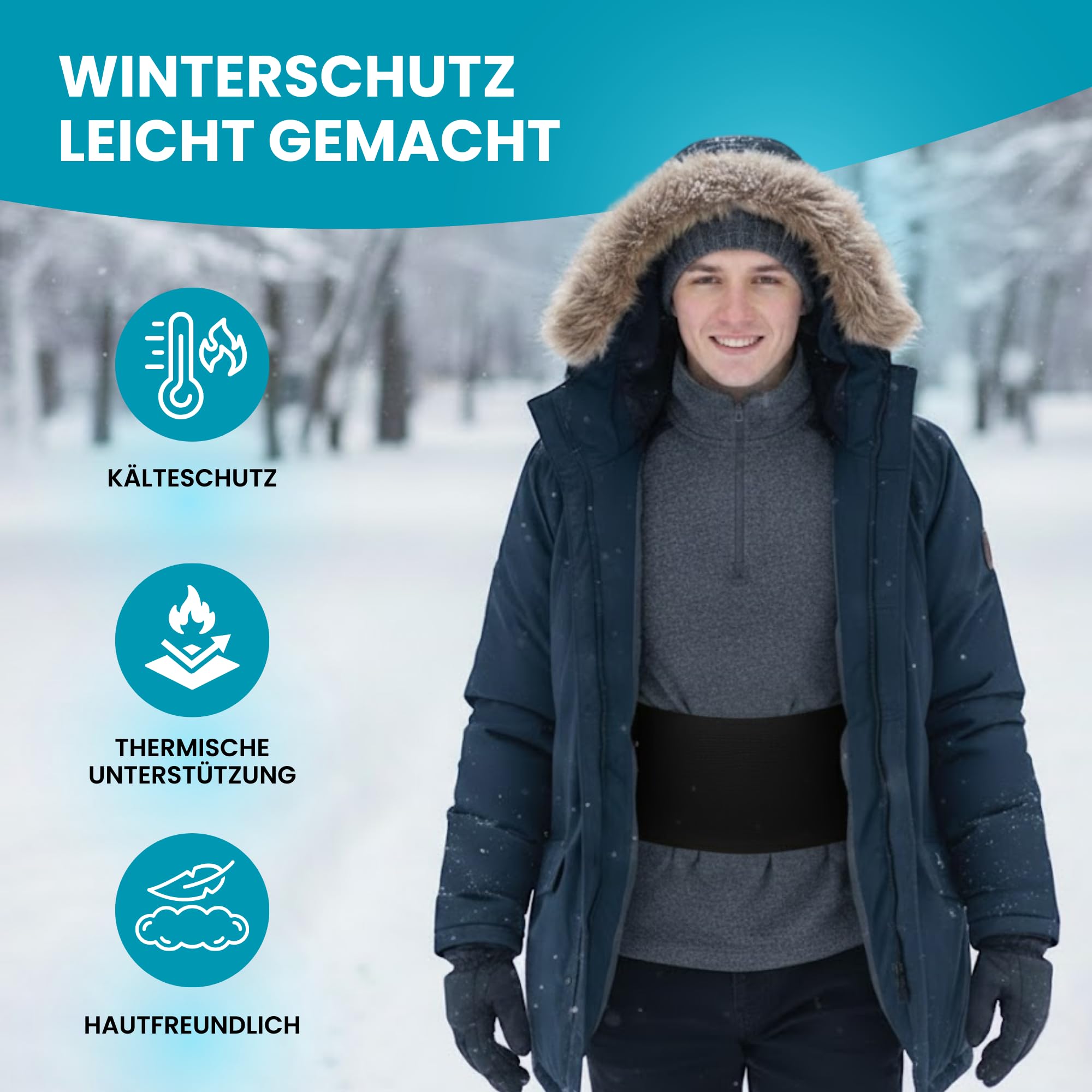 BeFit24 Unisex Nierenwärmer aus Merino und Baumwolle für Damen und Herren Rückenwärmer, Nierengurt, wärmend, atmungsaktiv, flexibel für Sport Freizeit Alltag und Winter Sommer Nutzung