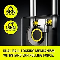 Vista 5 de G1 - Candado inteligente de huellas dactilares, bloqueo de doble bola resistente, IP67 resistente a la intemperie, biométrico sin llave y control