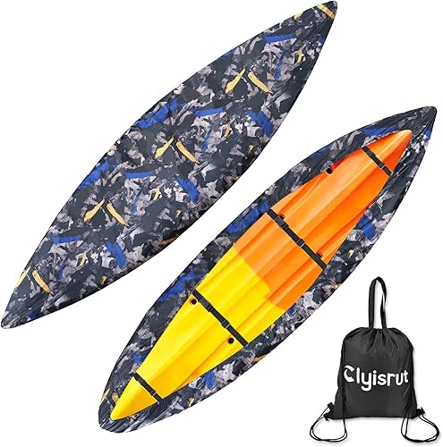 Miniatura 8 de Fundas impermeables para kayak de 10 a 16 pies para almacenamiento al aire libre, accesorios de cubierta de canoa, cubierta de lancha Oxford,