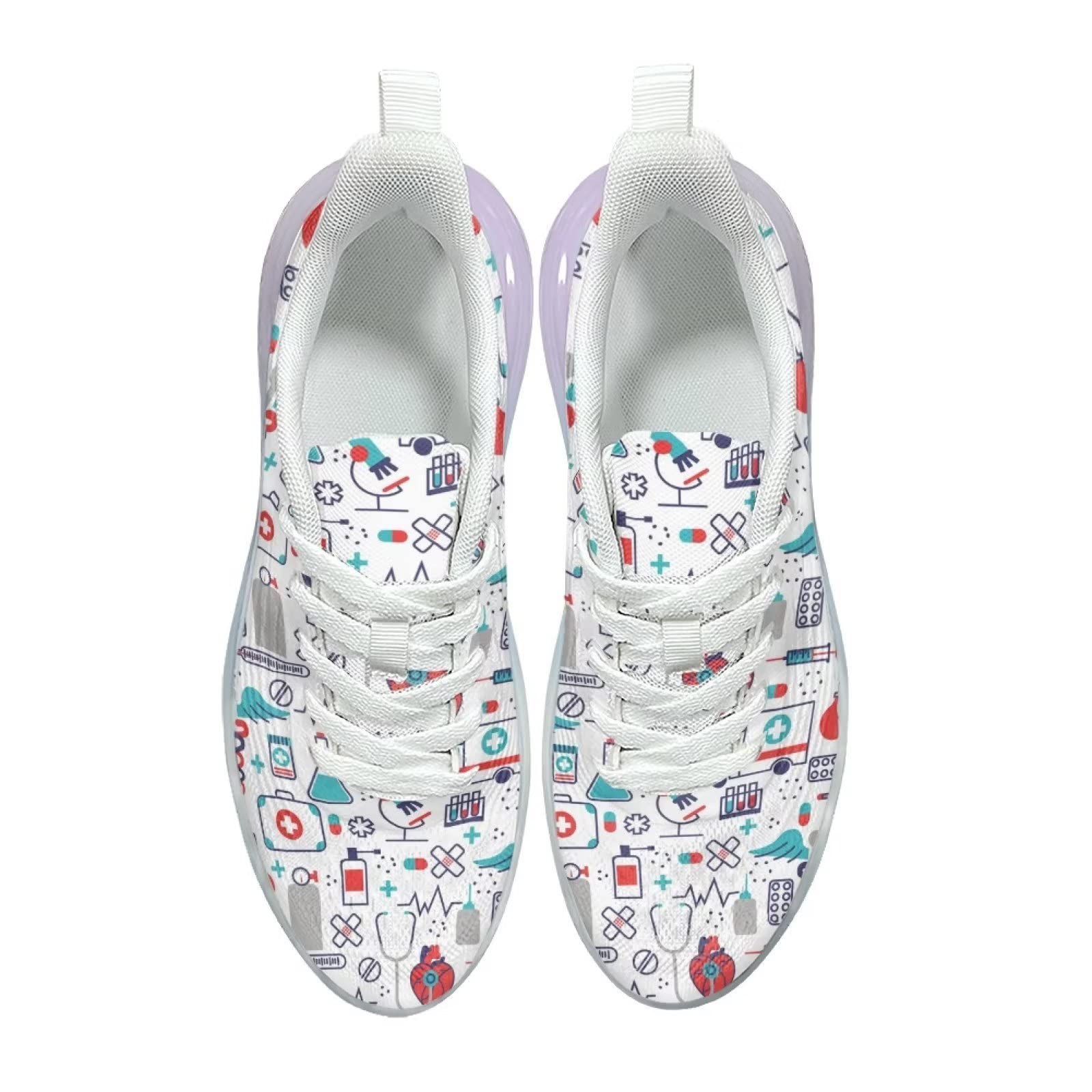 Buty sportowe damskie sportowe sportowe wsuwane trampki damskie buty treningowe oddychające lekkie buty do biegania, pielęgniarka 4, 36 EU