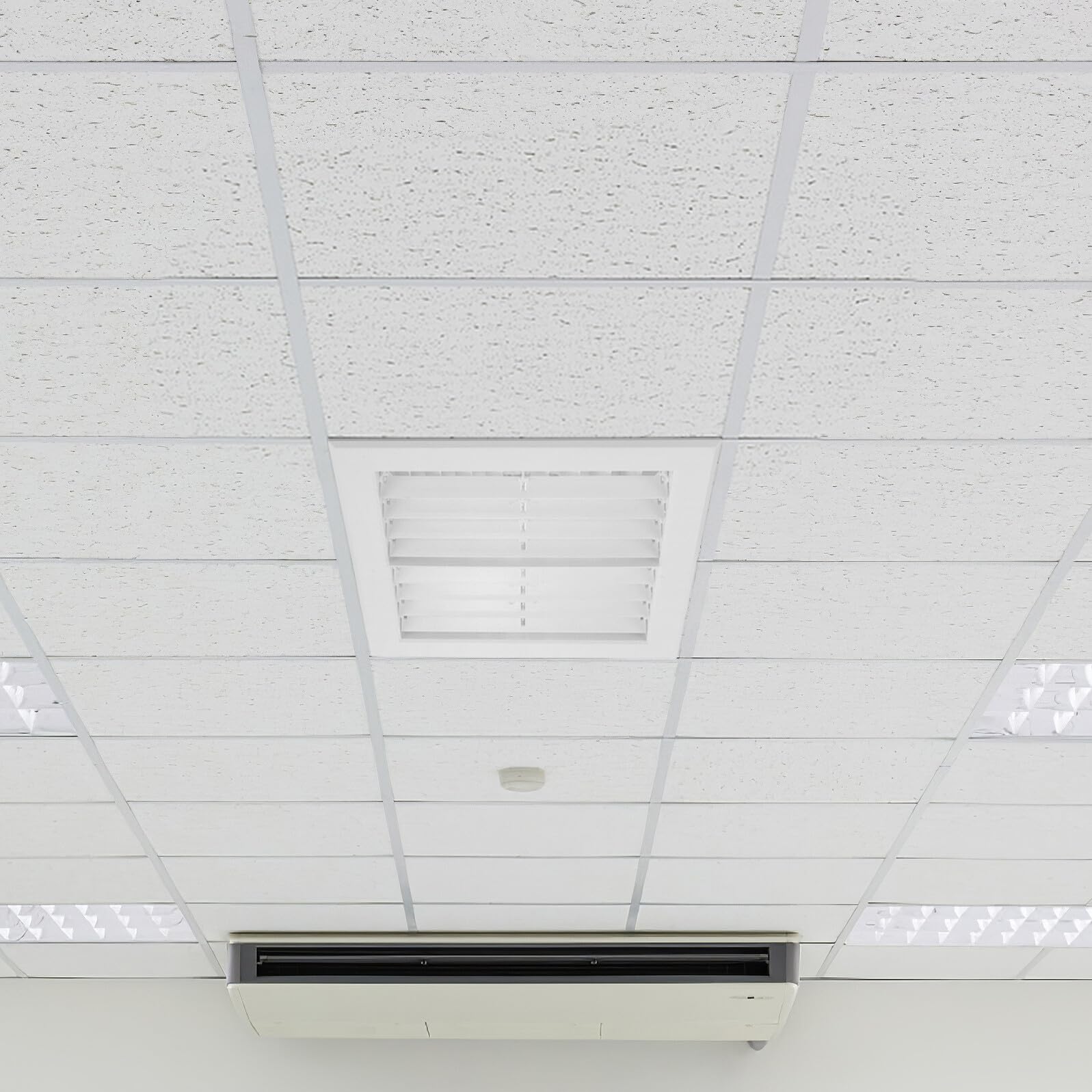 DOITOOL Griglia di Ventilazione Rotonda in Abs per Condizionatore D'aria Centrale, Bocchetta di Ventilazione Doppio Strato Alette Regolabili, Copertura Presa D'aria Quadrata-to-rotonda
