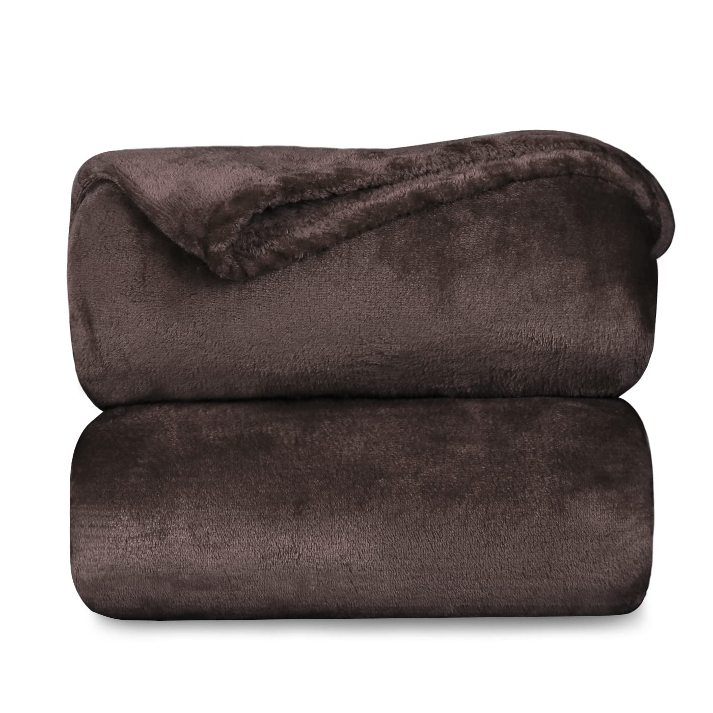 MERCURY TEXTIL - Manta Terciopelo Suave,Mantas Franela, Multiusos (210 X 230 CM, Marron)